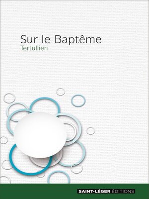 cover image of Sur le Baptême